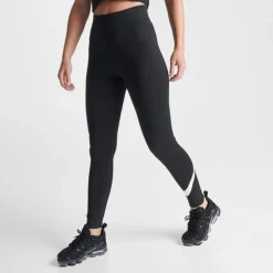 Women's Nike Sportswear Classics Essential Swoosh Leggings Black/Sail - DV7795 010 -Sports Fashion DV7795 010 M3