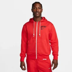 Men's Nike Dri-FIT Standard Issue Showtime Full-Zip Basketball Hoodie University Red/Black - DV9448 657