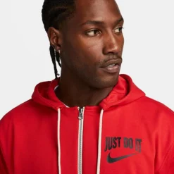 Men's Nike Dri-FIT Standard Issue Showtime Full-Zip Basketball Hoodie University Red/Black - DV9448 657 -Sports Fashion DV9448 657 M3