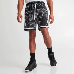 Nike Men's Jordan Dri-FIT Sport Diamond Pattern Woven Basketball Shorts White/Black - DV9779 100 -Sports Fashion DV9779 100 M3