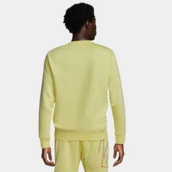 Nike Club Fleece+ Futura Fleece Crewneck Sweatshirt Lemon Chiffon - DX0529 706 -Sports Fashion DX0529 706 M3