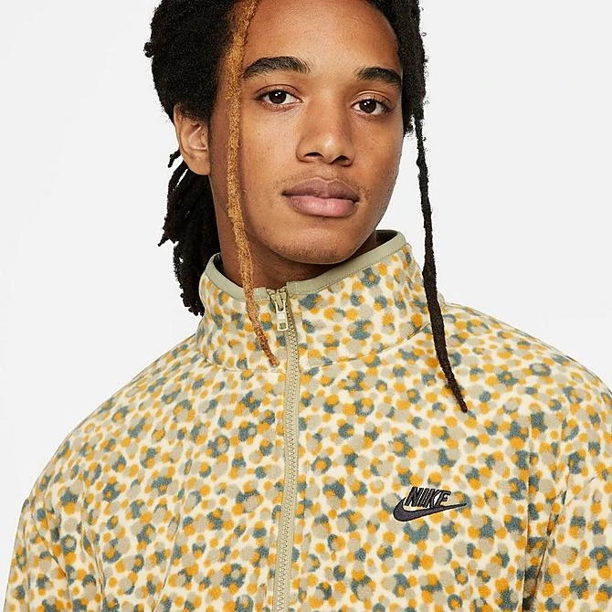 Men's Nike Club Fleece+ Dot Futura Full-Zip Jacket Team Gold/Neutral Olive/Neutral Olive/Black - DX0531 783 4 Men's Nike Club Fleece+ Dot Futura Full-Zip Jacket Team Gold/Neutral Olive/Neutral Olive/Black - DX0531 783 - Image 4