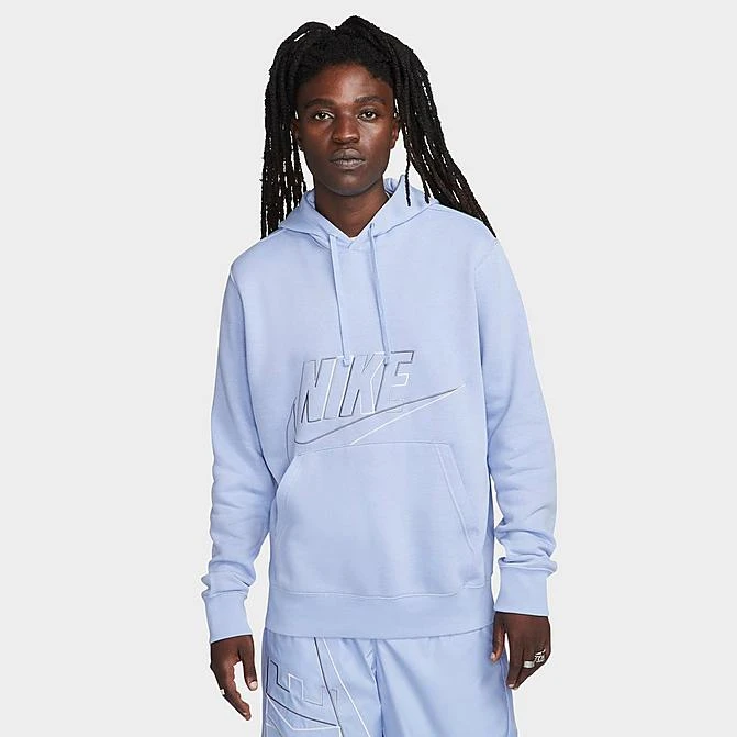 Men's Nike Club Fleece+ Futura Fleece Pullover Hoodie Cobalt Bliss - DX0541 479 1 Men's Nike Club Fleece+ Futura Fleece Pullover Hoodie Cobalt Bliss - DX0541 479