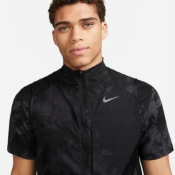 Men's Nike Repel Run Division Graphic Print Running Vest Black/Reflective Silver - DX0847 010 -Sports Fashion DX0847 010 M5