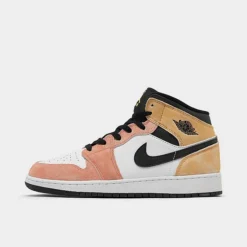 Nike Big Kids' Air Jordan Retro 1 Mid SE Casual Shoes Magic Ember/Sundial/White/Black - DX4365 800