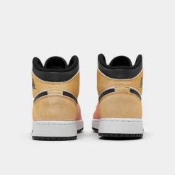Nike Big Kids' Air Jordan Retro 1 Mid SE Casual Shoes Magic Ember/Sundial/White/Black - DX4365 800 -Sports Fashion DX4365 800 P4