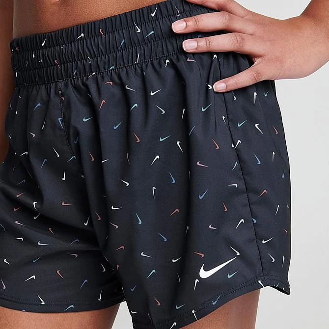 Girls' Nike Allover Print Swooshfetti Dri-FIT One High-Rise Woven Training Shorts Obsidian/White - DX4974 451 5 Girls' Nike Allover Print Swooshfetti Dri-FIT One High-Rise Woven Training Shorts Obsidian/White - DX4974 451 - Image 5
