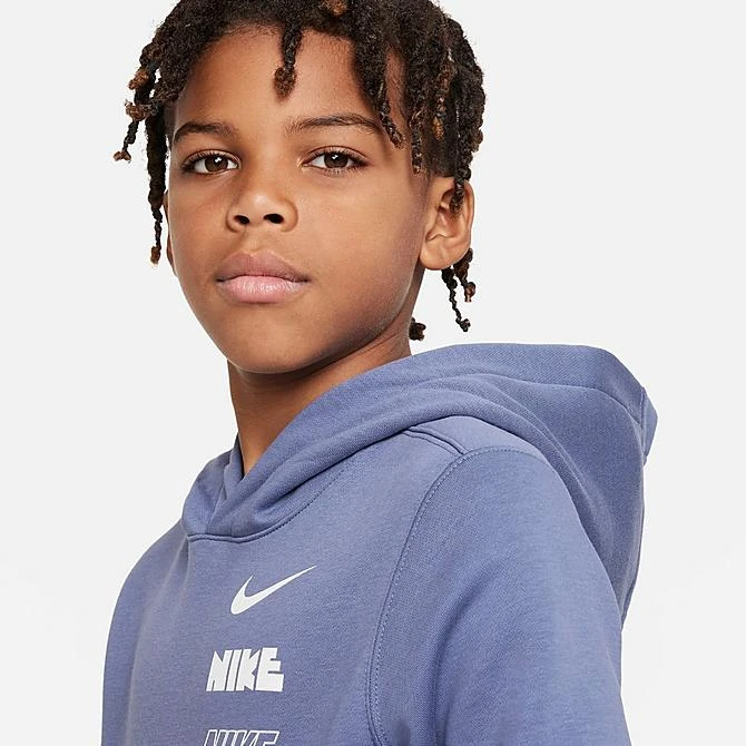Kids' Nike Sportswear Logos Pullover Hoodie Diffused Blue - DX5158 491 4 Kids' Nike Sportswear Logos Pullover Hoodie Diffused Blue - DX5158 491 - Image 4