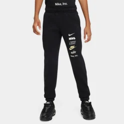 Kids' Nike Sportswear Logos Jogger Pants Black - DX5160 010