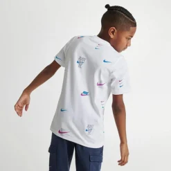 Kids' Nike Sportswear Multi Swoosh T-Shirt White - DX9516 100 -Sports Fashion DX9516 100 M4