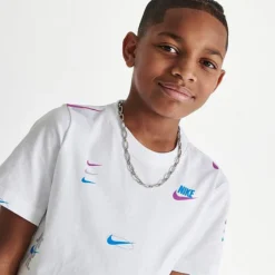 Kids' Nike Sportswear Multi Swoosh T-Shirt White - DX9516 100 -Sports Fashion DX9516 100 M5
