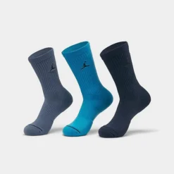 Nike Men's Jordan Everyday Crew Socks (3-Pack) Diffused Blue/Navy/Blue Lightning - DX9632 907