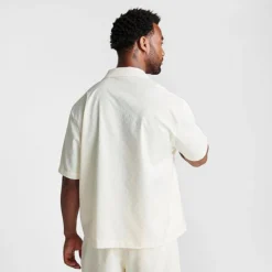 Nike Men's Jordan Essentials Woven Jacquard Camp Shirt Pale Ivory/Pale Ivory - DX9681 110 -Sports Fashion DX9681 110 M4