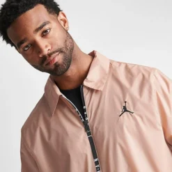 Nike Men's Jordan Essentials Full-Zip Woven Jacket Desert/Black - DX9687 277 -Sports Fashion DX9687 277 M5