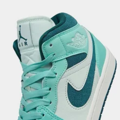 Nike Women's Air Jordan 1 Mid SE Casual Shoes Bleached Turquoise/Sky J Teal/Barely Green - DZ3745 300 -Sports Fashion DZ3745 300 P3