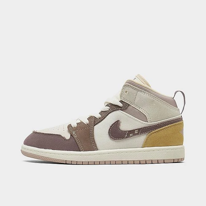 Nike Little Kids' Jordan Retro 1 Mid SE Craft Casual Shoes Sail/Taupe Haze/Fossil Stone - DZ4468 102 1 Nike Little Kids' Jordan Retro 1 Mid SE Craft Casual Shoes Sail/Taupe Haze/Fossil Stone - DZ4468 102