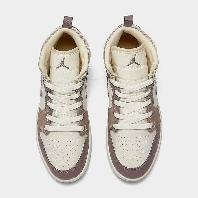 Nike Little Kids' Jordan Retro 1 Mid SE Craft Casual Shoes Sail/Taupe Haze/Fossil Stone - DZ4468 102 5 Nike Little Kids' Jordan Retro 1 Mid SE Craft Casual Shoes Sail/Taupe Haze/Fossil Stone - DZ4468 102 - Image 5