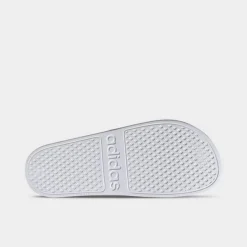 Men's Adidas Adilette Aqua Slide Sandals White/Platinum Metallic/White - EF1730 100 -Sports Fashion EF1730 100 P6