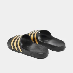 Women's Adidas Originals Adilette Aqua Slide Sandals Black/Gold - EG1758 001 -Sports Fashion EG1758 001 P4