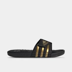 Adidas Adissage Slide Sandals Black/Gold Metallic/Black - EG6517 001