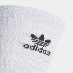 Adidas Originals Trefoil Casual Cushioned Quarter Socks (6-Pack) Heather Grey/Black/White - EV8011 HBW -Sports Fashion EV8011 HBW P3