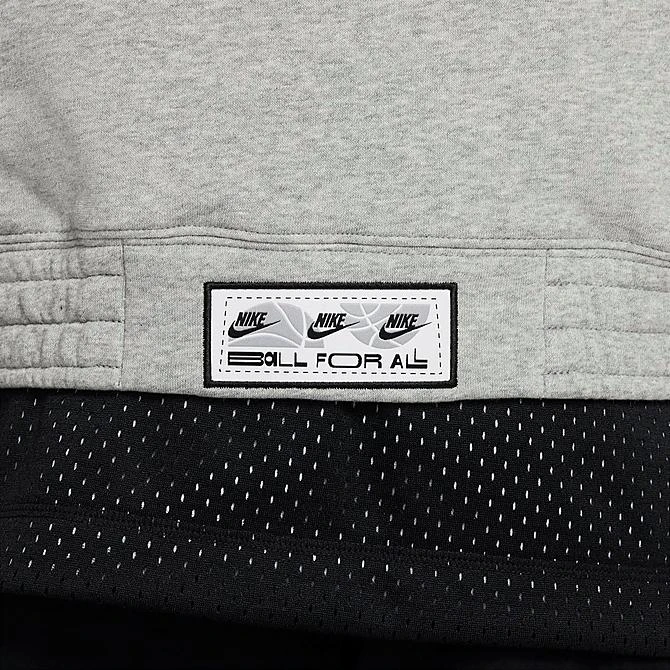Kids' Nike Culture Of Basketball Short-Sleeve Half-Zip Basketball Hoodie Dark Grey Heather/White - FB1063 063 6 Kids' Nike Culture Of Basketball Short-Sleeve Half-Zip Basketball Hoodie Dark Grey Heather/White - FB1063 063 - Image 6