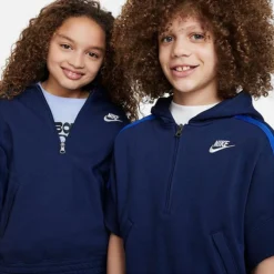 Kids' Nike Culture Of Basketball Short-Sleeve Half-Zip Basketball Hoodie Midnight Navy/White - FB1063 410 9 Kids' Nike Culture Of Basketball Short-Sleeve Half-Zip Basketball Hoodie Midnight Navy/White - FB1063 410 -Sports Fashion FB1063 410 M4