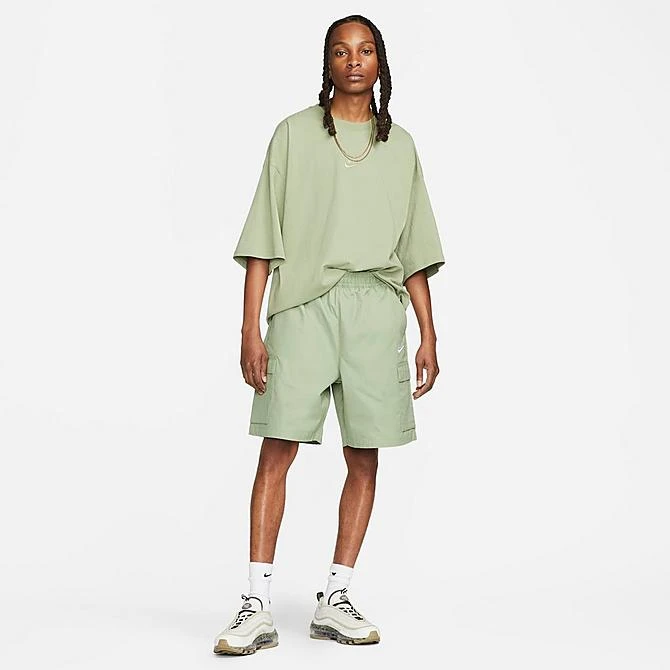 Men's Nike Club Futura Woven Cargo Shorts Oil Green/White - FB1246 386 2 Men's Nike Club Futura Woven Cargo Shorts Oil Green/White - FB1246 386 - Image 2