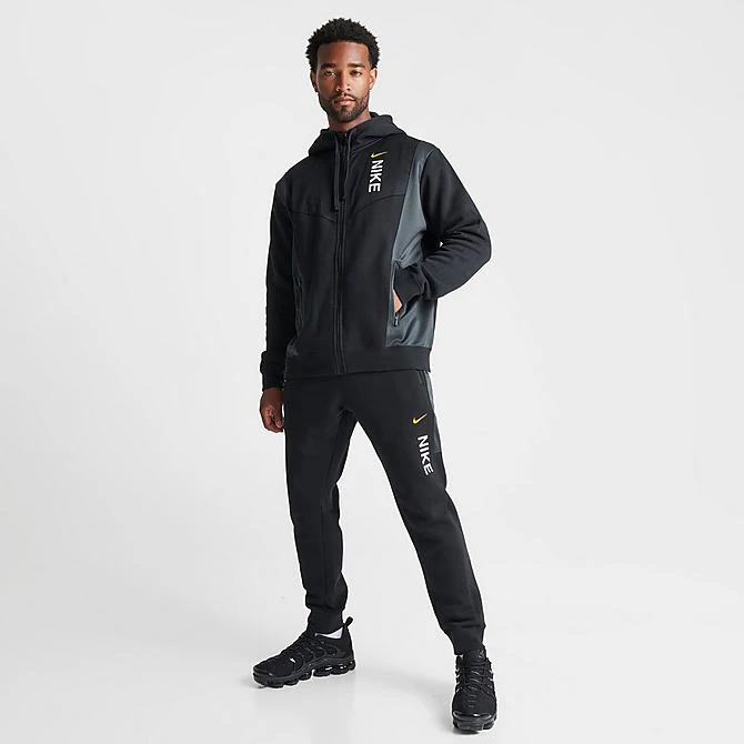 Men's Nike Sportswear Hybrid Fleece Full-Zip Hoodie Black/Dark Smoke Grey - FB1431 010 2 Men's Nike Sportswear Hybrid Fleece Full-Zip Hoodie Black/Dark Smoke Grey - FB1431 010 - Image 2