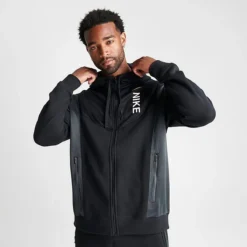 Men's Nike Sportswear Hybrid Fleece Full-Zip Hoodie Black/Dark Smoke Grey - FB1431 010 8 Men's Nike Sportswear Hybrid Fleece Full-Zip Hoodie Black/Dark Smoke Grey - FB1431 010 -Sports Fashion FB1431 010 M3