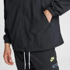 Men's Nike Club Futura Logo Full-Zip Woven Jacket Black/White - FB7397 010 -Sports Fashion FB7397 010 M6