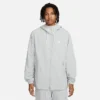 Men's Nike Club Futura Logo Full-Zip Woven Jacket Light Smoke Grey/White - FB7397 077