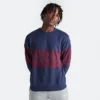 Men's Nike Club French Terry Colorblocked Crewneck Sweatshirt Midnight Navy/Night Maroon - FB7848 410