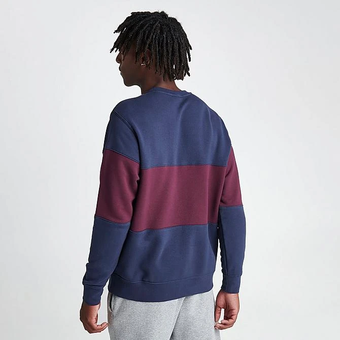 Men's Nike Club French Terry Colorblocked Crewneck Sweatshirt Midnight Navy/Night Maroon - FB7848 410 4 Men's Nike Club French Terry Colorblocked Crewneck Sweatshirt Midnight Navy/Night Maroon - FB7848 410 - Image 4