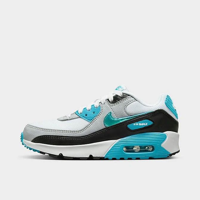 Big Kids' Nike Air Max 90 Casual Shoes White/Blue Lightning/Black/Blue Lightning - FD0678 100 1 Big Kids' Nike Air Max 90 Casual Shoes White/Blue Lightning/Black/Blue Lightning - FD0678 100