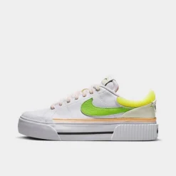 Women's Nike Court Legacy Lift Platform Casual Shoes White/Action Green/Pearl Pink/Opti Yellow/Sail/Black - FD0872 100