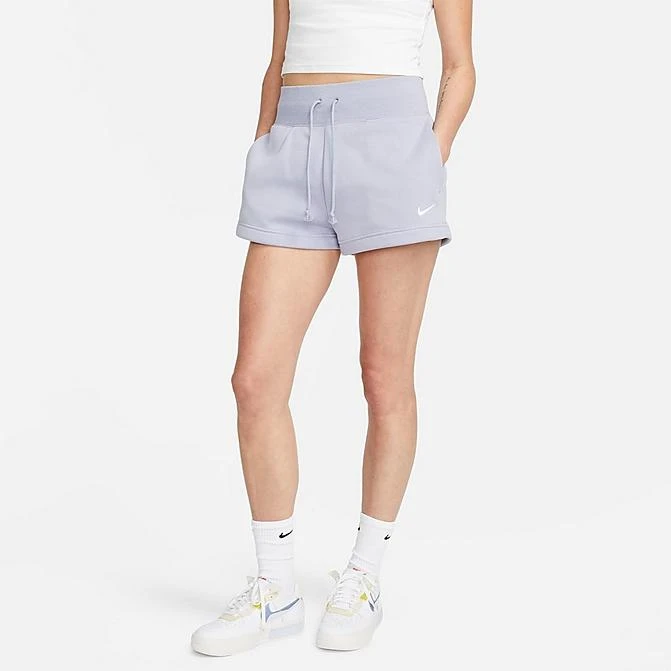 Women's Nike Sportswear Phoenix Fleece High-Rise Shorts Indigo Haze/Sail - FD1409 519 1 Women's Nike Sportswear Phoenix Fleece High-Rise Shorts Indigo Haze/Sail - FD1409 519