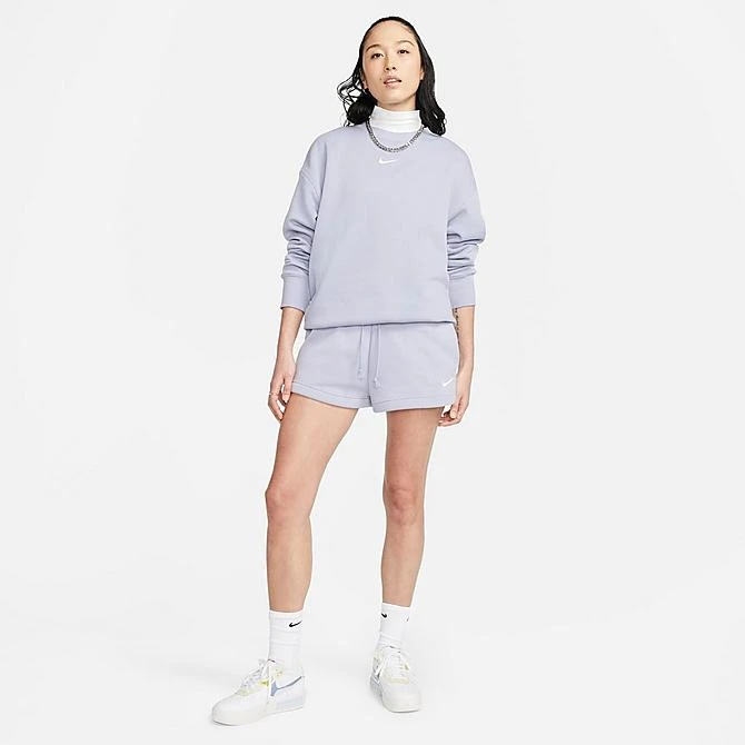 Women's Nike Sportswear Phoenix Fleece High-Rise Shorts Indigo Haze/Sail - FD1409 519 3 Women's Nike Sportswear Phoenix Fleece High-Rise Shorts Indigo Haze/Sail - FD1409 519 - Image 3