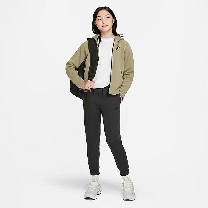 Girls' Nike Sportswear Tech Fleece Full-Zip Hoodie Neutral Olive/Black - FD2979 276 2 Girls' Nike Sportswear Tech Fleece Full-Zip Hoodie Neutral Olive/Black - FD2979 276 - Image 2