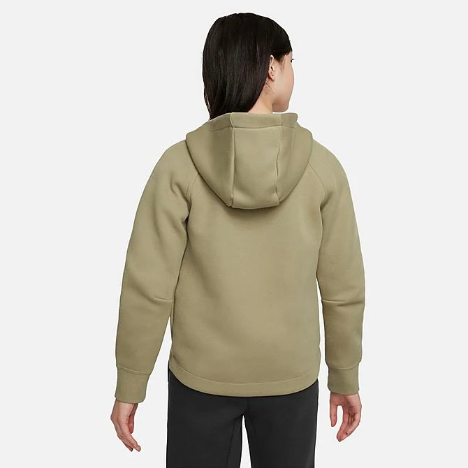 Girls' Nike Sportswear Tech Fleece Full-Zip Hoodie Neutral Olive/Black - FD2979 276 3 Girls' Nike Sportswear Tech Fleece Full-Zip Hoodie Neutral Olive/Black - FD2979 276 - Image 3