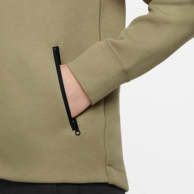 Girls' Nike Sportswear Tech Fleece Full-Zip Hoodie Neutral Olive/Black - FD2979 276 5 Girls' Nike Sportswear Tech Fleece Full-Zip Hoodie Neutral Olive/Black - FD2979 276 - Image 5