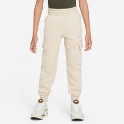 Kids' Nike Sportswear Club Fleece Cargo Jogger Pants Sanddrift/Sanddrift/White - FD3012 126