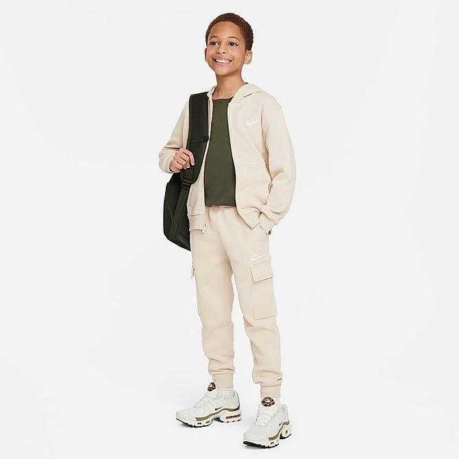 Kids' Nike Sportswear Club Fleece Cargo Jogger Pants Sanddrift/Sanddrift/White - FD3012 126 3 Kids' Nike Sportswear Club Fleece Cargo Jogger Pants Sanddrift/Sanddrift/White - FD3012 126 - Image 3