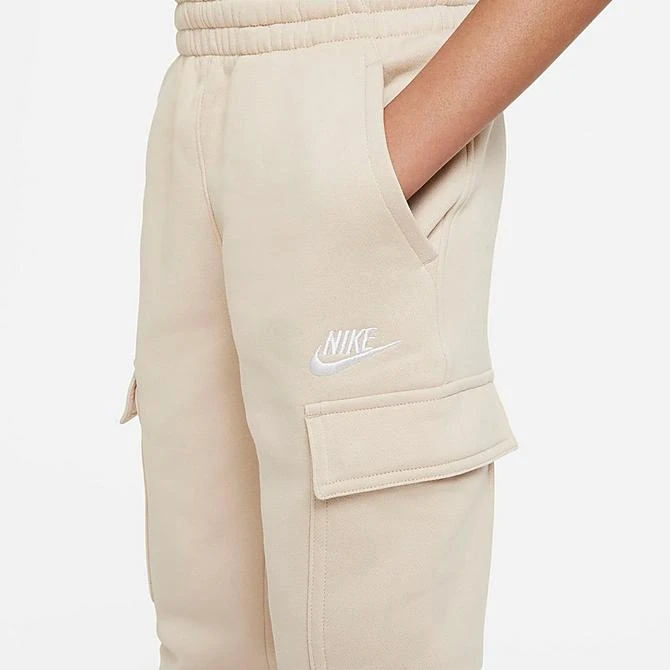 Kids' Nike Sportswear Club Fleece Cargo Jogger Pants Sanddrift/Sanddrift/White - FD3012 126 4 Kids' Nike Sportswear Club Fleece Cargo Jogger Pants Sanddrift/Sanddrift/White - FD3012 126 - Image 4