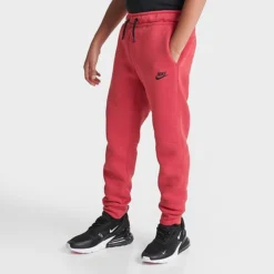 Boys' Nike Sportswear Tech Fleece Jogger Pants Light University Red Heather/Black/Black - FD3287 672