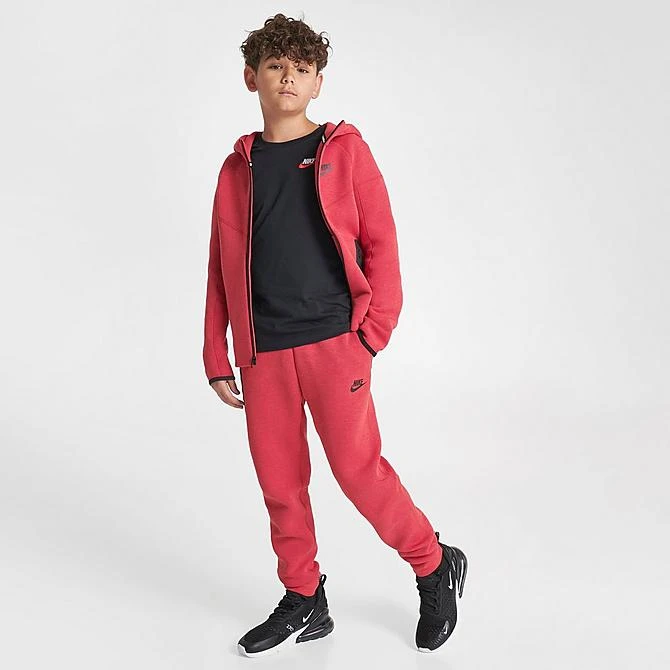 Boys' Nike Sportswear Tech Fleece Jogger Pants Light University Red Heather/Black/Black - FD3287 672 2 Boys' Nike Sportswear Tech Fleece Jogger Pants Light University Red Heather/Black/Black - FD3287 672 - Image 2