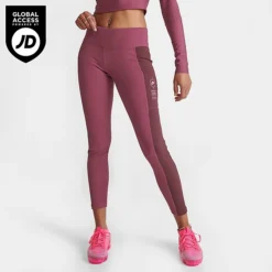 Women's Nike Ribbed Sports Utility Leggings Rosewood/Night Maroon - FD4237 653