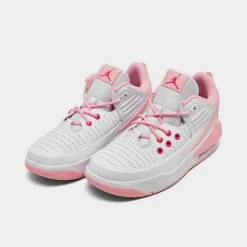 Nike Girls' Big Kids' Jordan Max Aura 5 Basketball Shoes White/Medium Soft Pink/Fierce Pink - FD8789 116 -Sports Fashion FD8789 116 P2