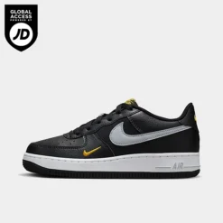 Big Kids' Nike Air Force 1 Casual Shoes Black/Wolf Grey/University Gold/White - FD9772 001