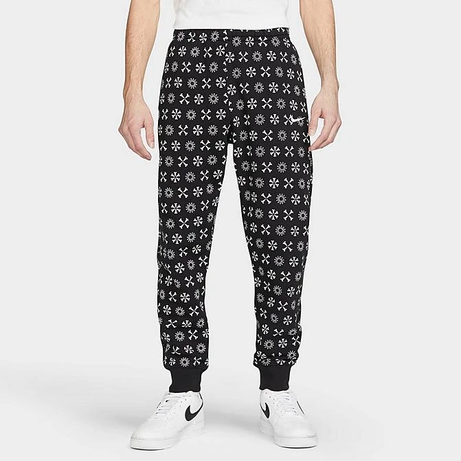 Men's Nike Sportswear Club Fleece Monogram Jogger Pants Black/Multi - FJ1637 011 1 Men's Nike Sportswear Club Fleece Monogram Jogger Pants Black/Multi - FJ1637 011